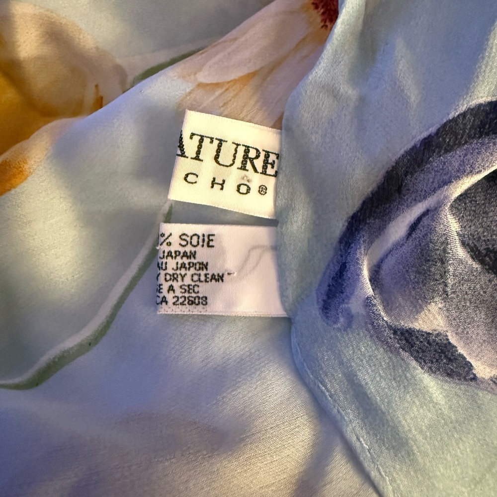 Signature by Echo Blue and Brown Floral Scarf - Picture 3 of 6